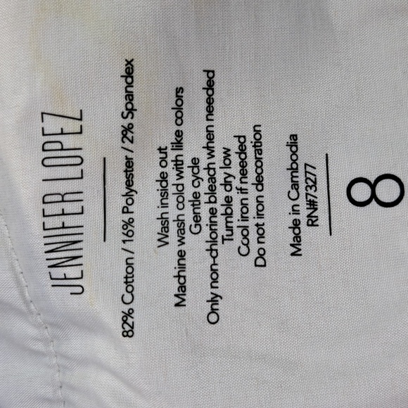 Jennifer Lopez Straight Dark Wash Zipper Leg Opening Blue Jeans Size 8 - Picture 14 of 14